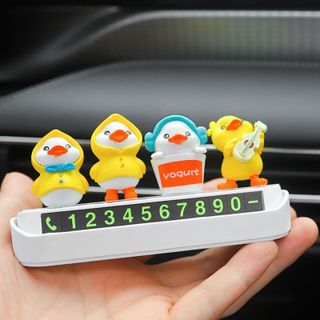 Sét 6 chú Vịt vàng mini đáng yêu trang trí taplo màn hình DVD, cửa sổ xe hơi, bàn làm việc và góc học tập dễ thương