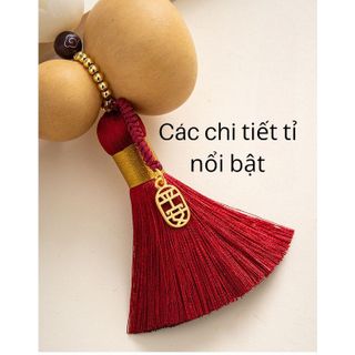 Khánh hồ lô liên hoa kèm hạt gỗ hoàng liên đỏ thu hút tài lộc bình an may mắn bình an cho chủ nhân