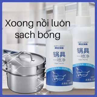 Chai xịt tẩy xoong nồi thần kỳ đánh bay mọi vết bẩn 100ml, CLEAN THE POT làm sạch mọi vết bẩn đáy nồi,đáy chảo,bếp ga..