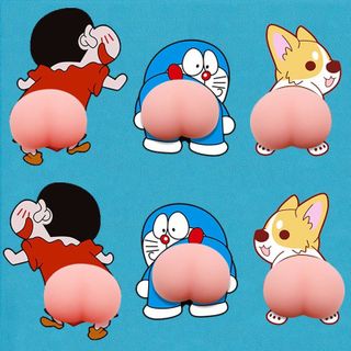 Miếng Dán Mông Sillicon Sticker Quả Đào Mông Shin...Chống Va Đập Cửa,gương Xe Ô TÔ Dán Ốp Điện Thoại