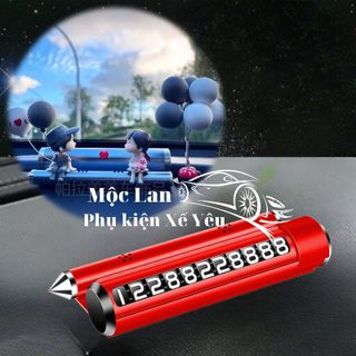Bảng Ghi Số Điện Thoại Kèm Búa Phá Kính Mix Mô Hình Đôi Tình Nhân Siêu Đáng Yêu Trang trí Taplo ô tô