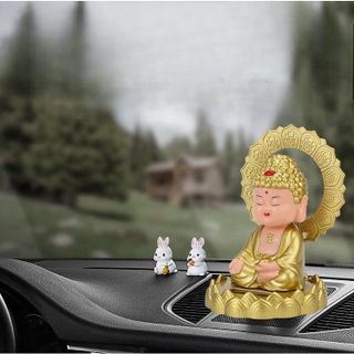 Tượng Phật Như Lai Gật Đầu Toả Vầng Hào Quang -Năng Lượng Mặt Trời Mang Lại May Mắn Tài Lộc Cho Chủ Xe