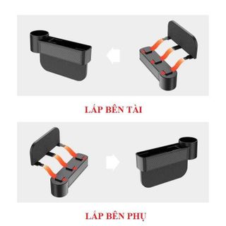 Khay Đựng Đồ Khe Ghế Ô Tô Đa Năng Vân Carbon (Mẫu Mới 2023) - Hộc Để Đồ Khe Ghế Lái, Ghế Phụ Xe Hơi