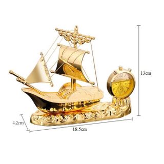 TƯỢNG THUYỀN BUỒM PHONG THUỶ - THUẬN BUỒM XUÔI GIÓ - Có Đồng Hồ Nước Hoa Cao Cấp Trang Trí Taplo Bàn Làm Việc