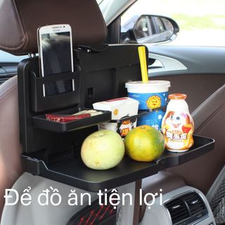 Khay để đồ kiêm bàn ăn sau ghế xe hơi gấp gọn đa năng dễ dàng sử dụng lắp đặt - Mộc Lan Phụ Kiện Xế Yêu
