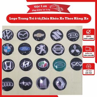 (Nhiều Hãng) Logo / Miếng dán 3D có logo xe dùng để dán vào chìa khóa xe hoặc dán vào các vị trí trong / ngoài xe - 14mm
