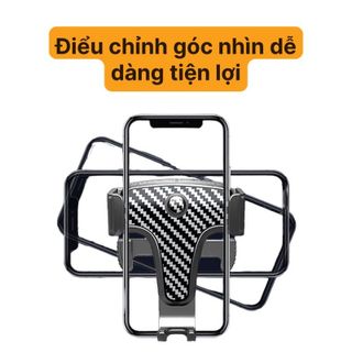 Giá đỡ điện thoại trên ô tô kẹp gắn cửa khe gió điều hoà xoay 360 độ V8 vân cacbon cao cấp kẹp xoay thoát khí