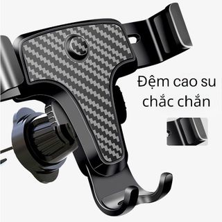 Giá đỡ điện thoại trên ô tô kẹp gắn cửa khe gió điều hoà xoay 360 độ V8 vân cacbon cao cấp kẹp xoay thoát khí