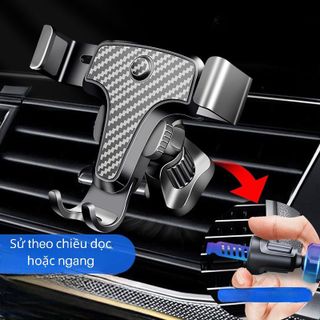 Giá đỡ điện thoại trên ô tô kẹp gắn cửa khe gió điều hoà xoay 360 độ V8 vân cacbon cao cấp kẹp xoay thoát khí