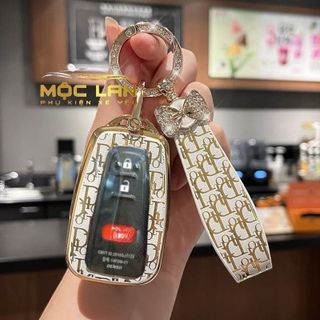 Bao chìa khóa ô tô TPU mạ vàng Doir toyota Camry , Altis ,Cross loại 3 nút và 4 bấm -ôm sát chìa bảo vệ ốp khóa