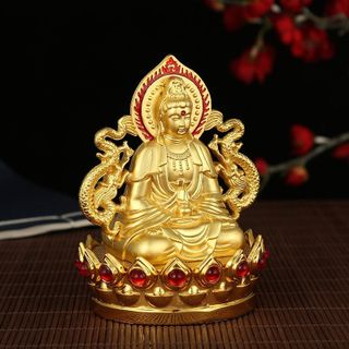 Tượng Phật Quan Âm Nghìn Mắt Nghìn Tay,Cánh Lửa Tọa Đế Sen Hạt Đá Đỏ Trang Trí Taplo Nhà Cửa Mang Lại May Mắn Cho Chủ Xe