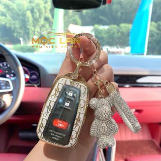 Bao chìa khóa ô tô TPU mạ vàng Doir toyota Camry , Altis ,Cross loại 3 nút và 4 bấm -ôm sát chìa bảo vệ ốp khóa