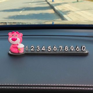 Thẻ Ghi Số Điện Thoại Trên ô Tô Số Đứng Mix Gấu Dâu Lotso Dễ Thương