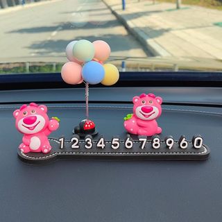Thẻ Ghi Số Điện Thoại Trên ô Tô Số Đứng Mix Gấu Dâu Lotso Dễ Thương