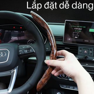 Bộ 2 Miếng Ốp Vô Lăng Vân Gỗ Ô Tô Chống Trơn Trượt Cao Cấp Phù Hợp Cho Tất Cả Các Loại Xe Đường Kính 38cm