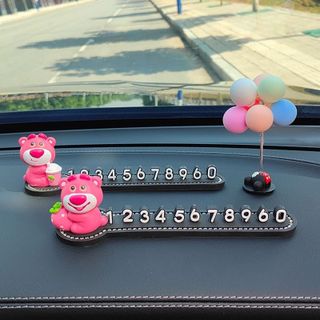 Thẻ Ghi Số Điện Thoại Trên ô Tô Số Đứng Mix Gấu Dâu Lotso Dễ Thương