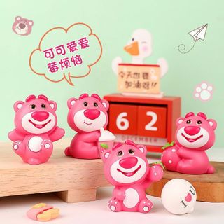 Set Gấu Dâu trang trí taplo xe hơi , Gấu hồng Lotso để taplo ô tô, bàn làm việc - quà tặng cho người thân và bạn bè