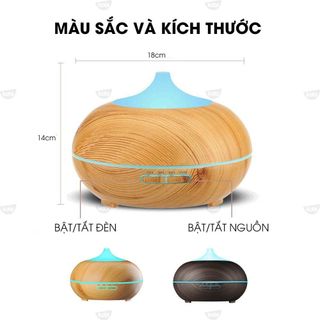 Máy xông tinh dầu Máy xông sử dụng công nghệ siêu âm tiên tiến Máy xông tinh dầu Vân gỗ sang trọng Dung tích 500ml