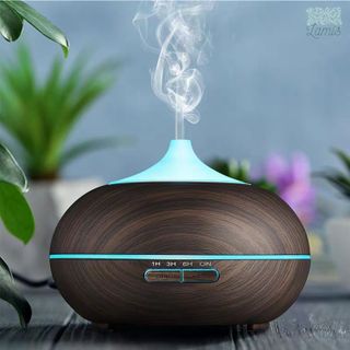 Máy xông tinh dầu Máy xông sử dụng công nghệ siêu âm tiên tiến Máy xông tinh dầu Vân gỗ sang trọng Dung tích 500ml