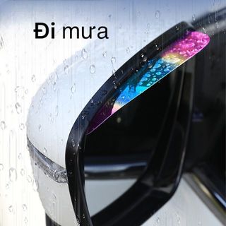 Bộ 2 miếng vè che mưa guong chiếu hậu 7 màu cầu vồng chống nước mưa làm mờ kính