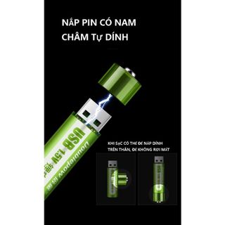 Pin sạc AA 1.5v Lithium cổng USB Doublepow pin tiểu số 5 pin AA sạc 1800mwh dùng vĩnh cửu