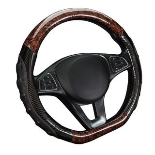 {giá sỉ} Bọc vô lăng D-cut vân carbon phối gỗ cao cấp cho các dòng xe mới nhất hiện nay size 38cm phù hợp với xe 4-7chỗ