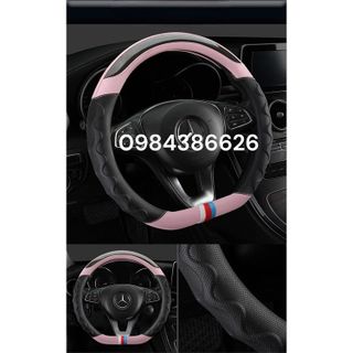 Bọc vô lăng vân carbon phối da nhiều màu - Luxury Car size 36cm, 38cm - D cut D06 cao cấp phù hợp với xe 4,5,7 chỗ