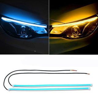 Bộ 2 LED Mí Ô Tô Tích Hợp Xi Nhan Nháy Đuổi Dài 60cm Lắp xin Nhan Chạy Đuổi Kiểu Audi 12v và 24v cho Xe Con Và Xe Tải