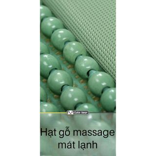 Combo 1 bộ lót ghế ô tô Bear hạt gỗ tặng gối cổ và lưng gấu Bear Hạt gỗ massage chống nóng thoáng khí