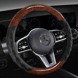 Bọc vô lăng xe tải, xe khách size 40,42,45cm sợi carbon 5D phối vân gỗ da căng bóng nhiều màu cao cấp