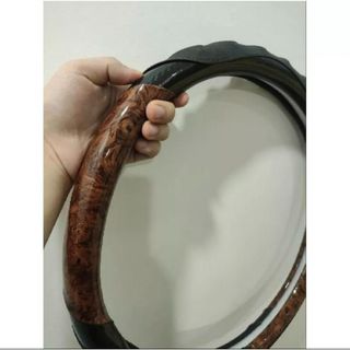 Bọc vô lăng xe tải, xe khách size 40,42,45cm sợi carbon 5D phối vân gỗ da căng bóng nhiều màu cao cấp