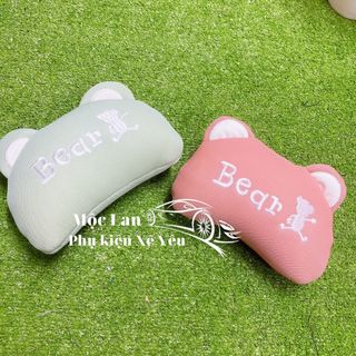 Combo 1 bộ lót ghế ô tô Bear hạt gỗ tặng gối cổ và lưng gấu Bear Hạt gỗ massage chống nóng thoáng khí
