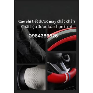 Bọc vô lăng vân carbon phối da nhiều màu - Luxury Car size 36cm, 38cm - D cut D06 cao cấp phù hợp với xe 4,5,7 chỗ