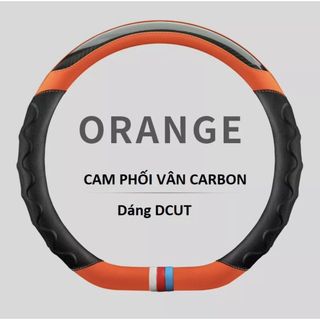 Bọc vô lăng vân carbon phối da nhiều màu - Luxury Car size 36cm, 38cm - D cut D06 cao cấp phù hợp với xe 4,5,7 chỗ