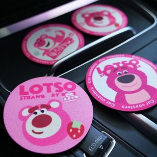1 Miếng lót ly ô tô -Lót ly xe hơi gấu dâu - Để lót cốc cao su cách nhiệt cực tốt chống bám bụi bẩn dễ vệ sinh