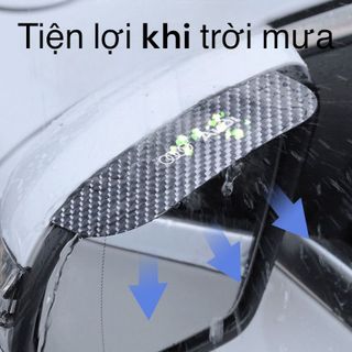 Set 2 Miếng Vè Che Mưa Ô Tô Vân Carbon Dạng Gài Kẹp Bảo Vệ Kính Chiếu Hậu Xe Hơi Chống Mưa Chống Bám Nước