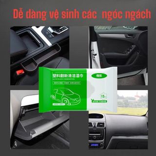 Khăn ướt vệ sinh nội thất ô tô,xe máy tiện dụng - Giấy ướt phục hồi ,tái tạo nội thất sáng bóng