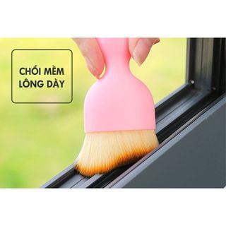 Chổi quét mini đầu cong sợi lông mềm dùng vệ sinh nội thất ô tô, bảng điều khiển, cửa thoát khí, làm sạch nhà ở