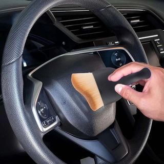 Chổi quét mini đầu cong sợi lông mềm dùng vệ sinh nội thất ô tô, bảng điều khiển, cửa thoát khí, làm sạch nhà ở