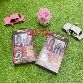 Tẩu Sạc Nhanh PUGAN 15A Kèm Dây Sạc 3 Đầu Cho Các Loại Điện Thoại Dùng Trên Ô Tô Tặng Kèm Dây Sạc 3 Đầu