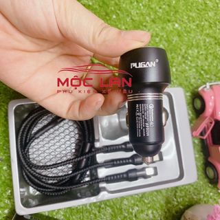 Tẩu Sạc Nhanh PUGAN 15A Kèm Dây Sạc 3 Đầu Cho Các Loại Điện Thoại Dùng Trên Ô Tô Tặng Kèm Dây Sạc 3 Đầu