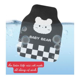 Thảm Lót Sàn Ô Tô Gấu Baby Bear Siêu Dễ Thương - Thảm Rối Lót Sàn Loại Dày Đế Nhựa Dẻo Có Gai Chống Trơn Trượt
