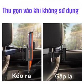 Giá đỡ máy tính bảng, điện thoại kẹp ghế sau ô tô xoay 360 gấp có thể gấp gọn lại