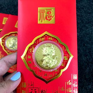 Bao Lì Xì Đồng Xu Con Rồng CUTE Mạ Vàng