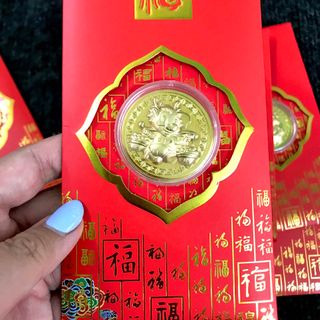 Bao Lì Xì Đồng Xu Con Rồng CUTE Mạ Vàng