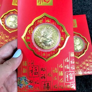 Bao Lì Xì Đồng Xu Con Rồng CUTE Mạ Vàng