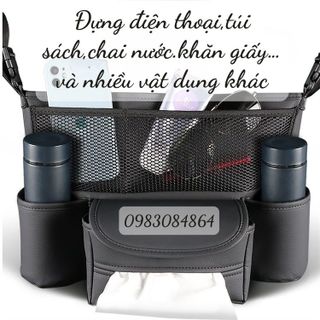 Túi đựng đồ ở giữa 2 ghế ô tô chất liệu bằng da cao cấp chứa đựng khăn giấy,chai nước điện thoại,túi sách tiện lợi....