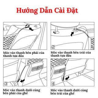 Túi lưới co dãn thông minh - túi treo đồ tiện lợi giữa 2 ghế ô tô đựng khăn giấy cá nhân - túi lưới 3 tầng