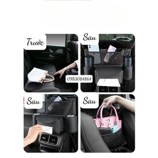 Túi đựng đồ ở giữa 2 ghế ô tô chất liệu bằng da cao cấp chứa đựng khăn giấy,chai nước điện thoại,túi sách tiện lợi....