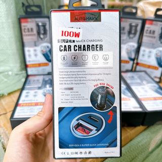 Bộ sạc siêu tốc 100w tẩu âm 1 usb QC 4.0+1 typeC. Dây sạc 3 đầu cáp cao cấp - Mộc Lan phụ kiện xế yêu